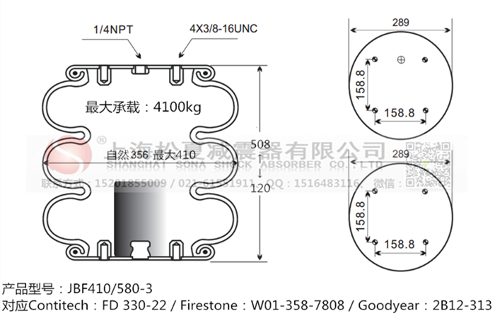 JBF410/580-3橡膠<a href='http://www.goodbags.cn/' target='_blank'><u>空氣彈簧</u></a>